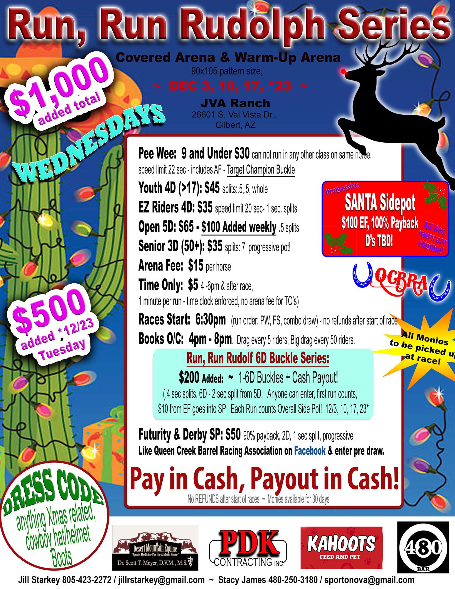 Wednesday Jackpots JVA Ranch Rudolph Series QCBRA 