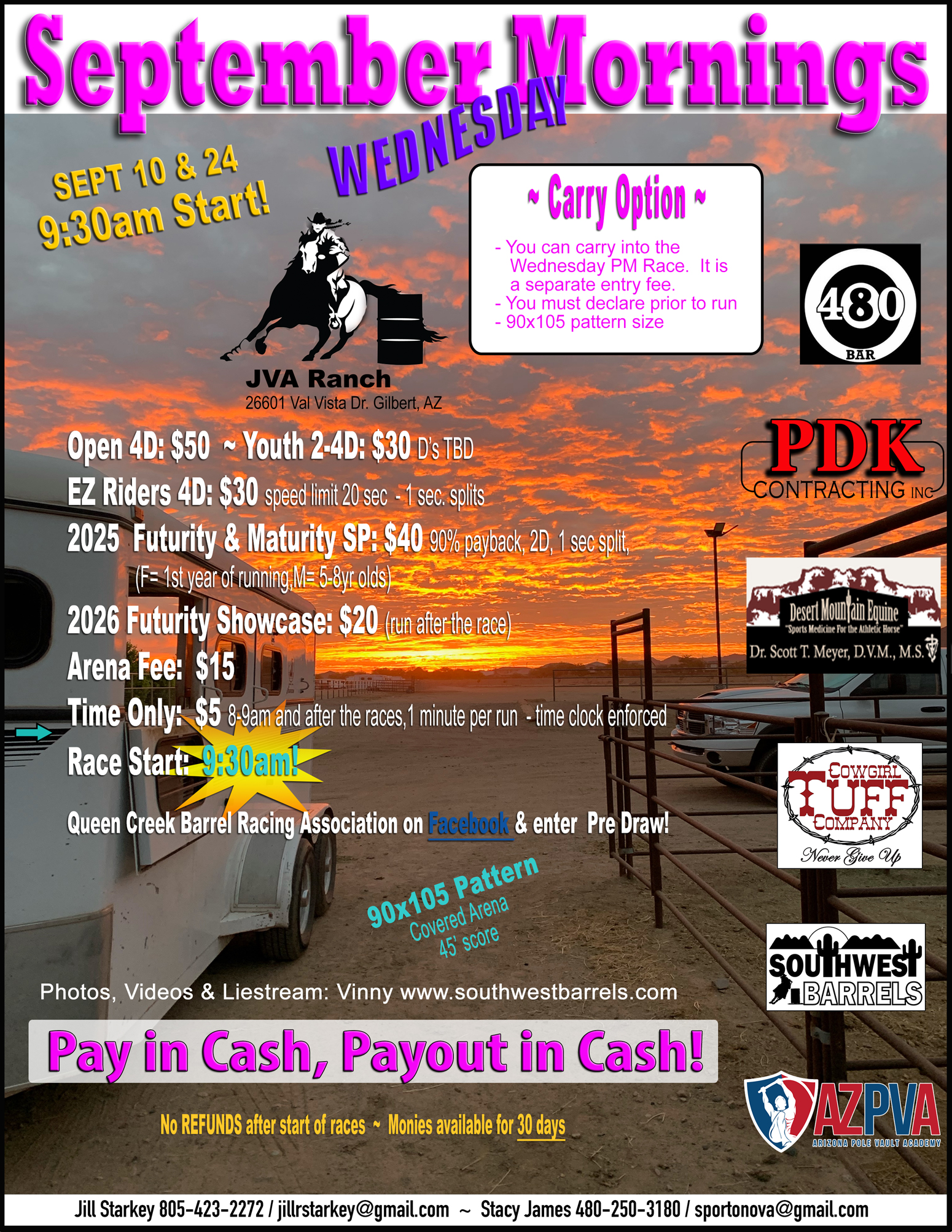 september mornings jva ranch jackpot workout wednesdays qcbra