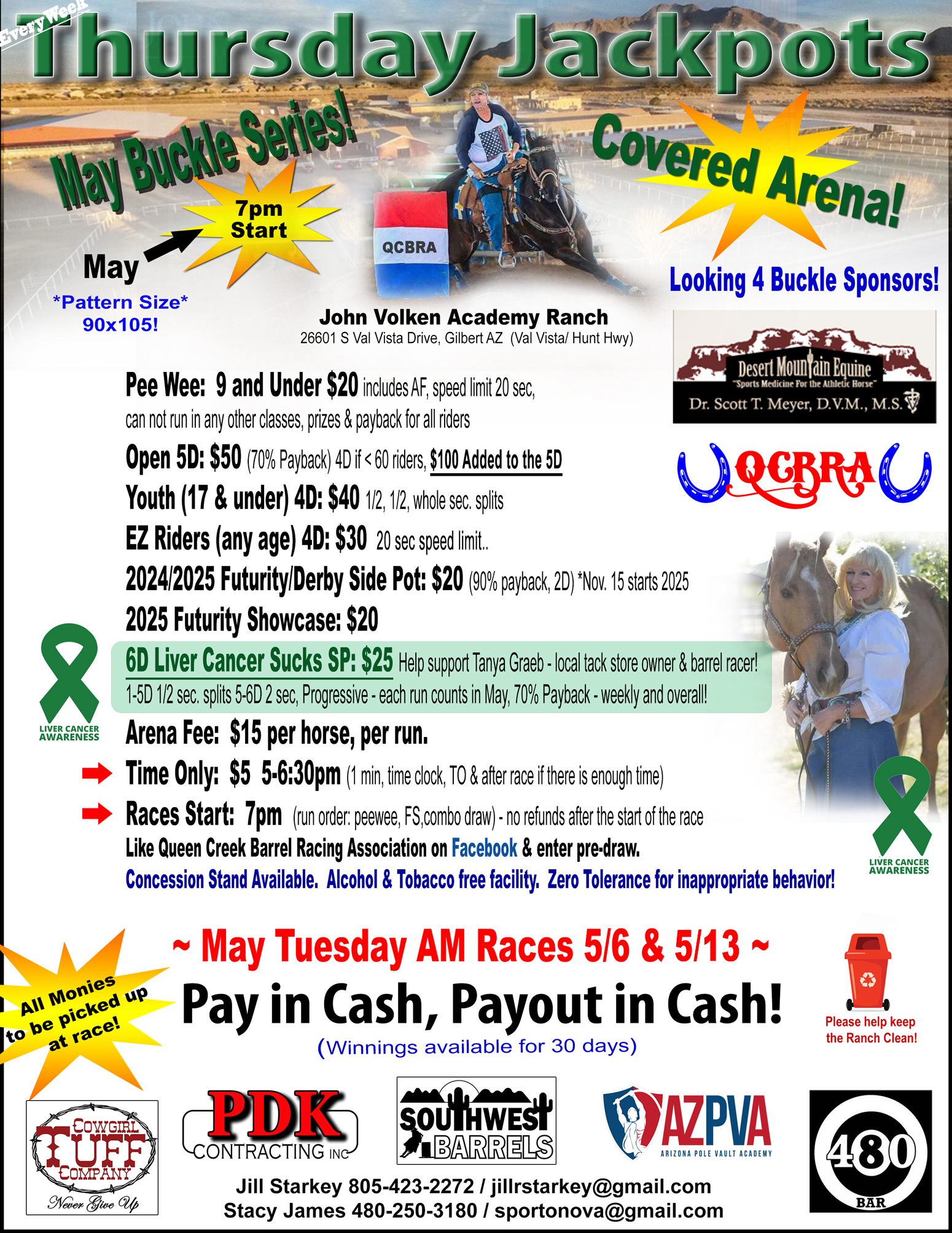 QCBRA Thursday Jackpots Barrel Racing Tanya Graeb